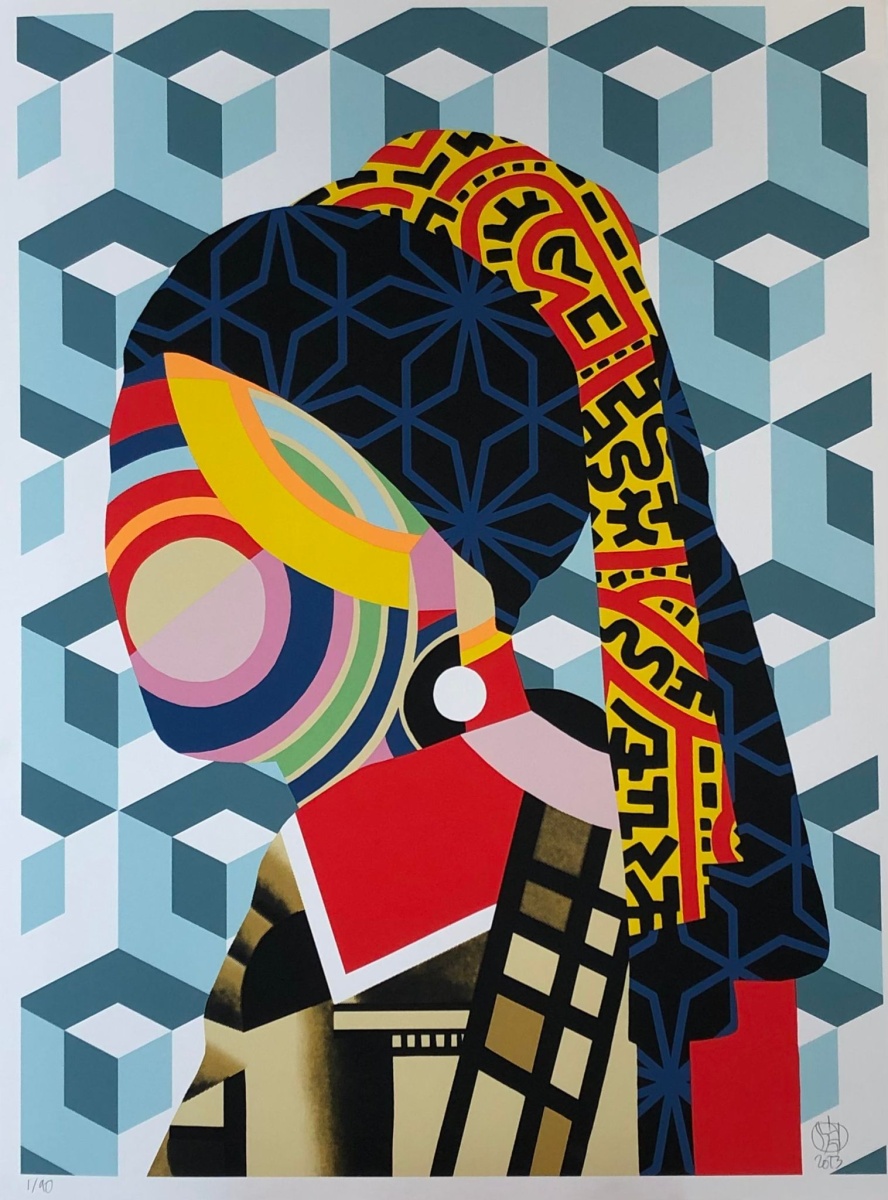 Jeune fille à la perle Speedy Graphito, 2023 Jeune fille à la perle Speedy Graphito, 2023