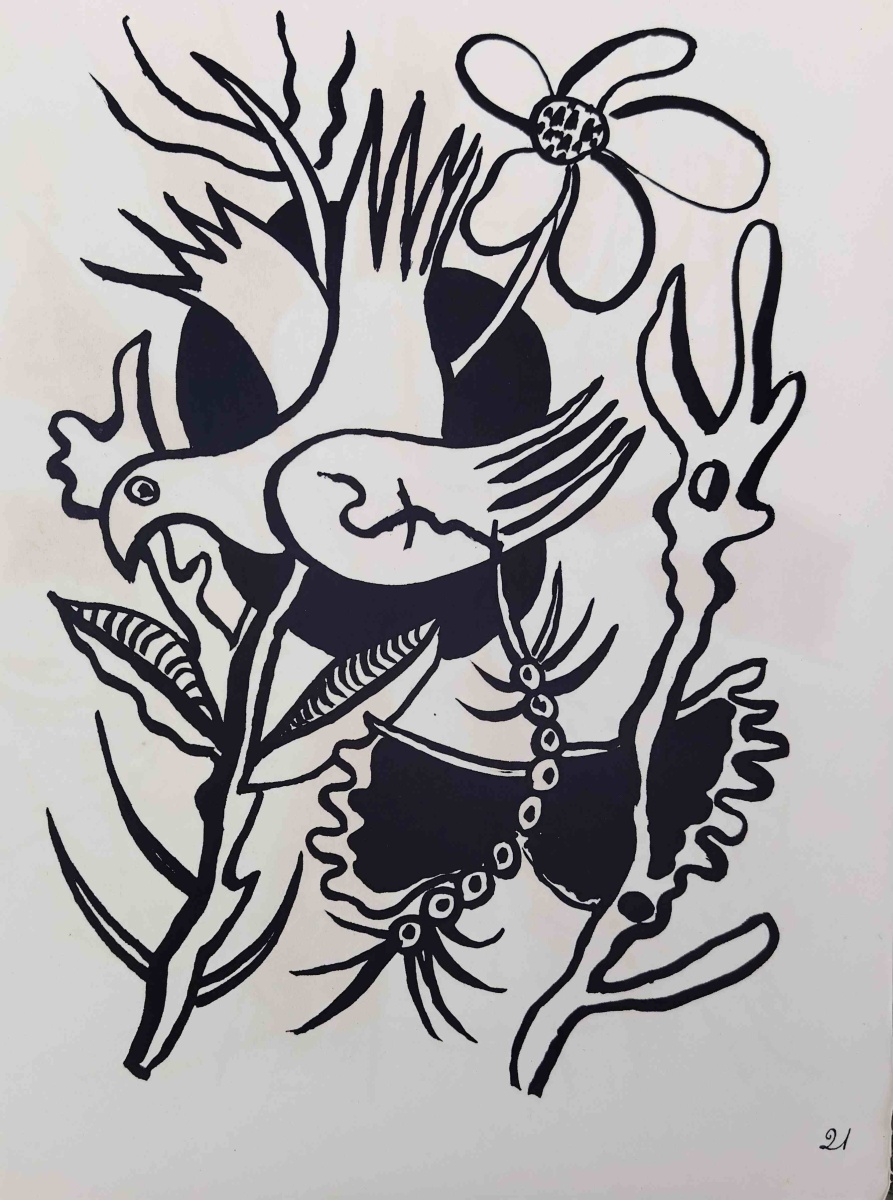 Fernand Leger, Cirque, 1950, lithographie, verso planche couleur